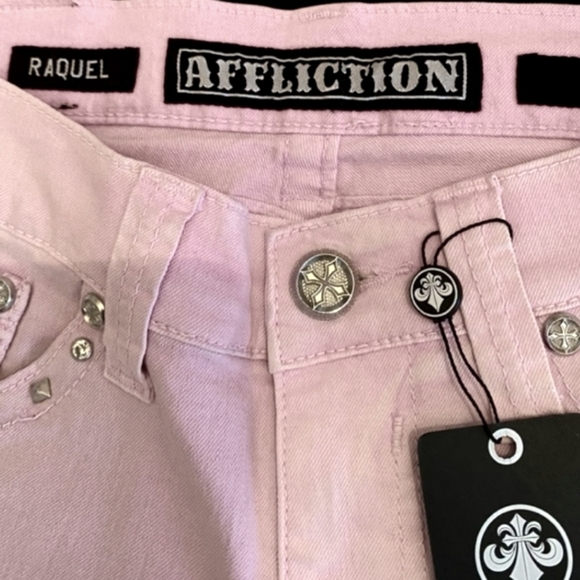 NWT Women's Affliction Raquel Maxine Pink Skinny Jeans - Picture 2 of 16